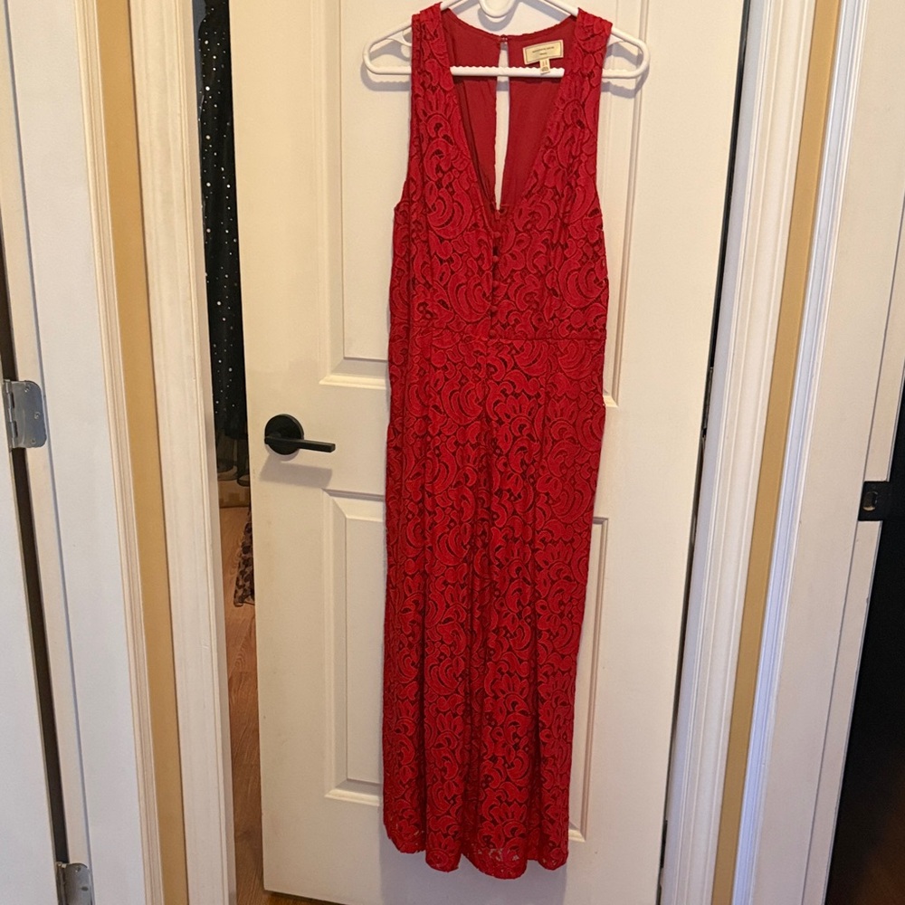 Moulinette Soeurs Vibrant Red Lace Dress